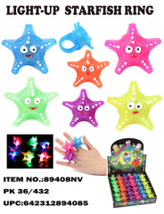 Flashing Jelly Starfish Ring 36/432PCS