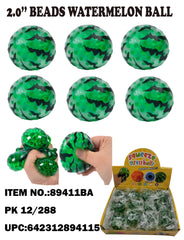 2" Squeeze Watermelon Ball with Beads