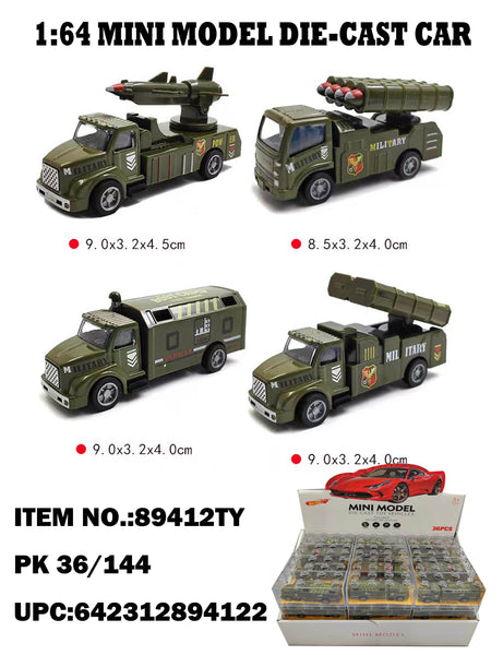 Alloy Pull-Back Military Truck in Acrylic Box