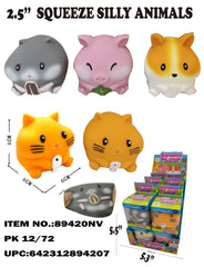 Cute Squeeze Animal Ball  Pig, Cat, Dog & Mouse Mixed