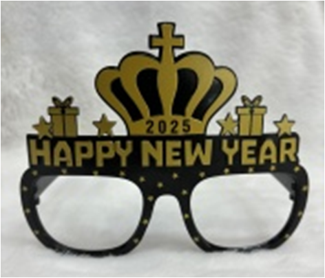 2025 Happy New Year Glasses with Crown