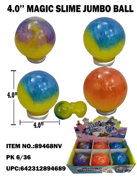 4" Magic Two-Tone Color Slime in Ball