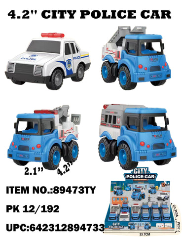 4.2" City Police Car 4 Styles Mixed