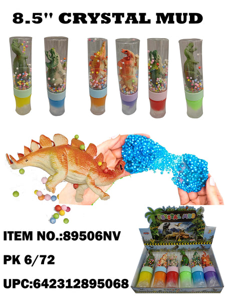 8.5" Crystal Mud Slime with Dinosaur Figure & Beads