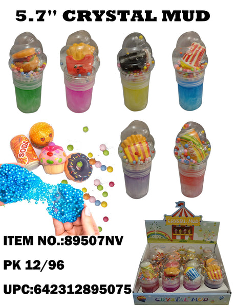 5.7" Crystal Mud Slime with Play Food, Soda & Beads