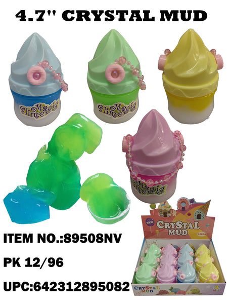 Ice-Cream Shape Crystal Mud Slime w/ Beads Chain