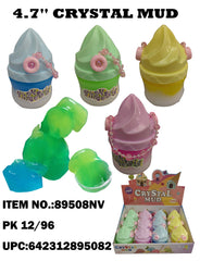 Ice-Cream Shape Crystal Mud Slime w/ Beads Chain