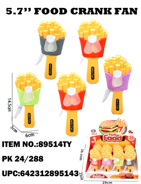 French Fries Style Crank Hand Fan