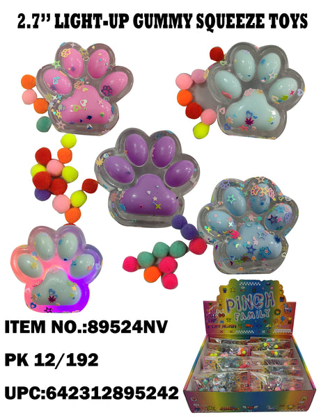 Light Up Squeeze Gummy Cat Paw