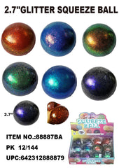 2.75"  GLITTER SQUISH BALL